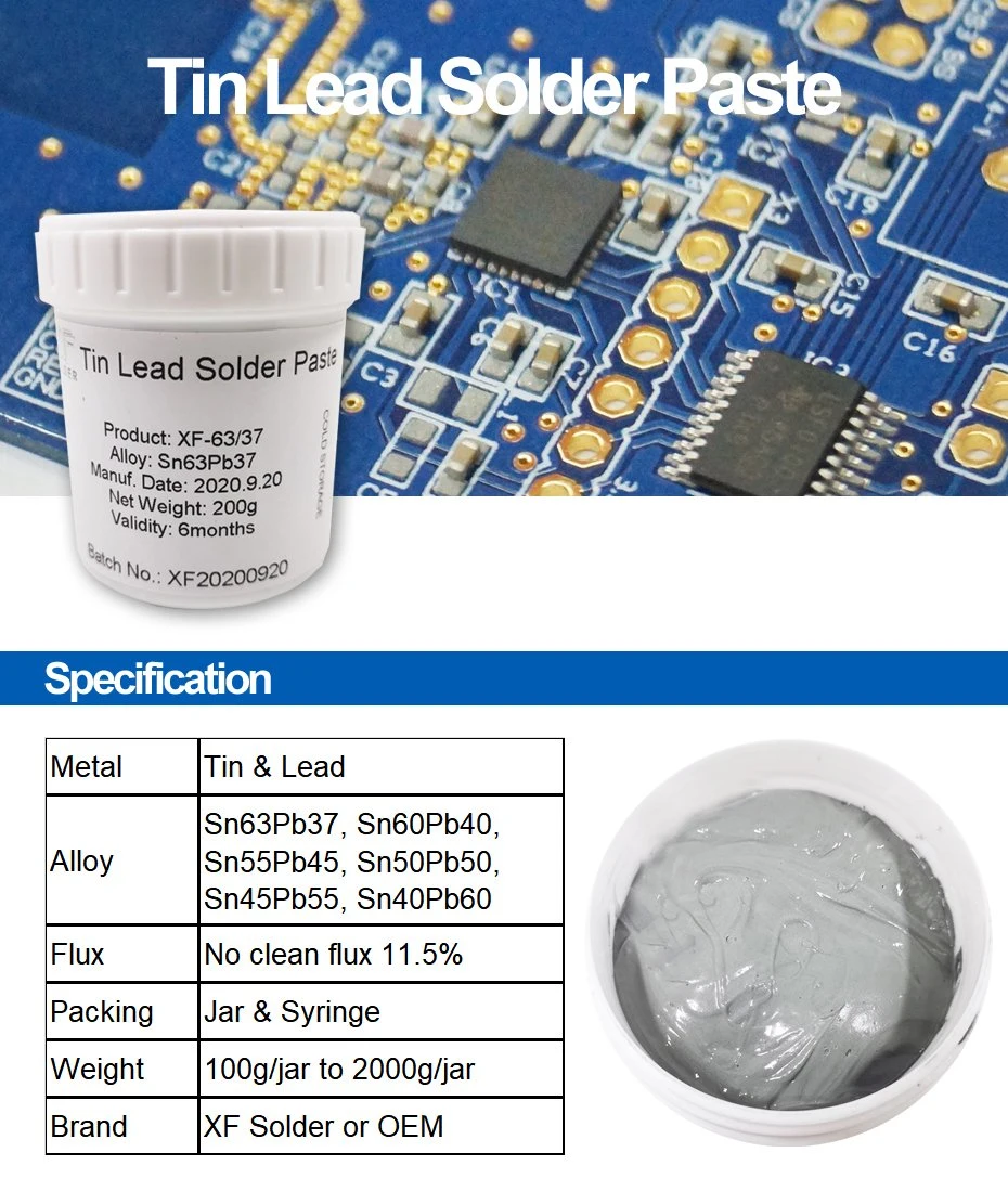 No Clean Sn45pb55 Leaded Tin Lead Solder Paste 45 55